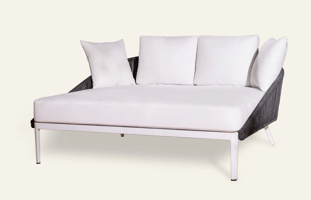 Divano da giardino minimalista in alluminio bianco Cove HC25 1