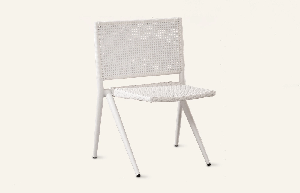 Loom Minimalist Woven Mental Patio Dining Chairs HC26 1