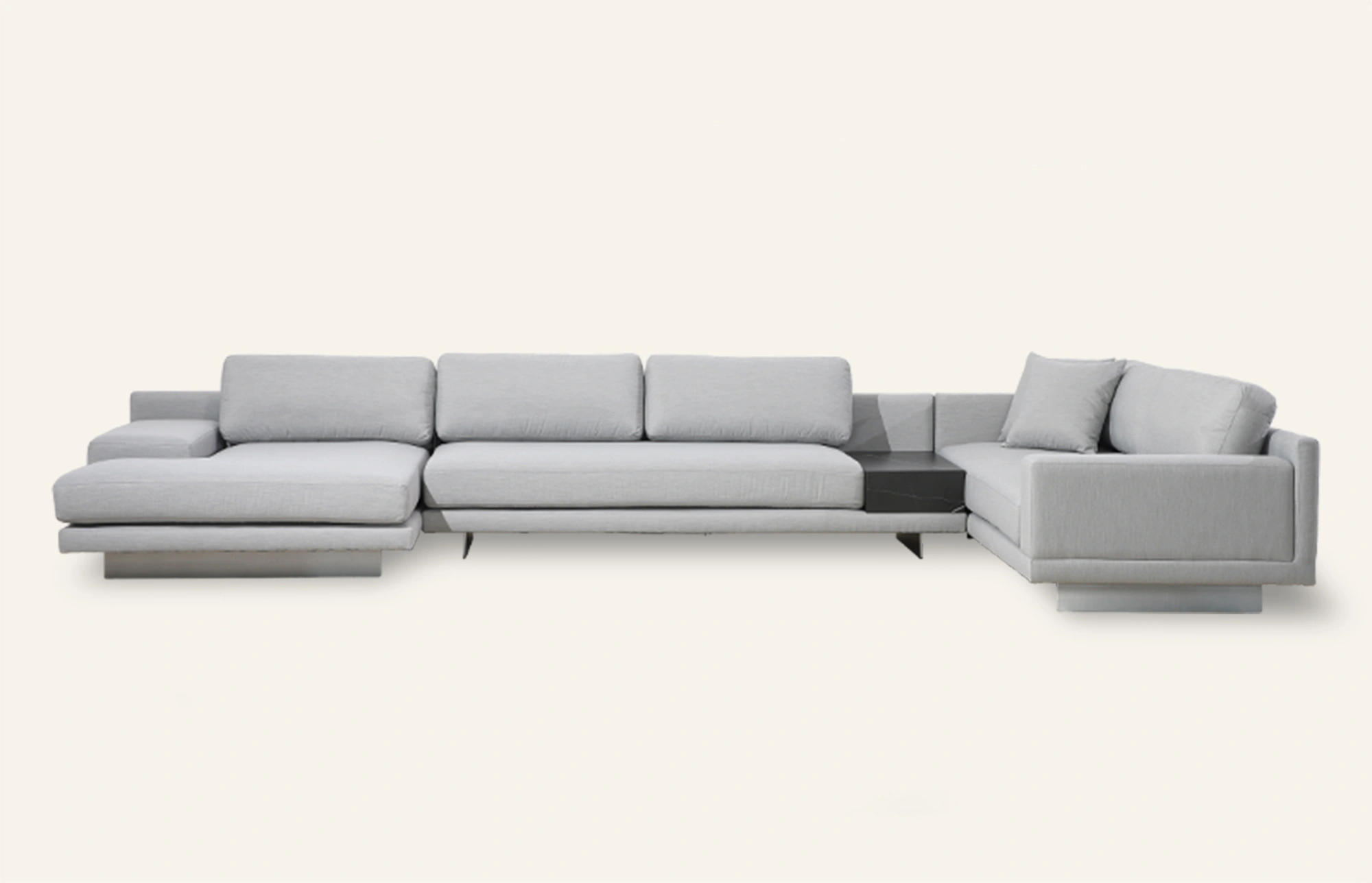 Conjunto de sofá seccional grande para patio Nyx Minimalist Gray MG822 1