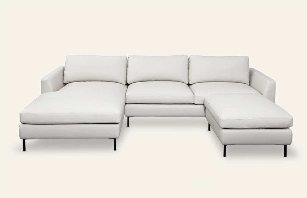 Norda Minimalist Upholstered Leather Sectional Sofa RC837 1
