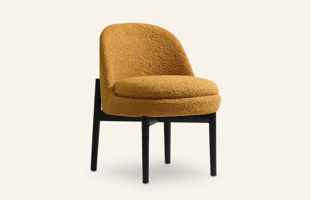 Ciotoli Fleece Upholstered Dining Room Chair with Wooden Base MY51 1