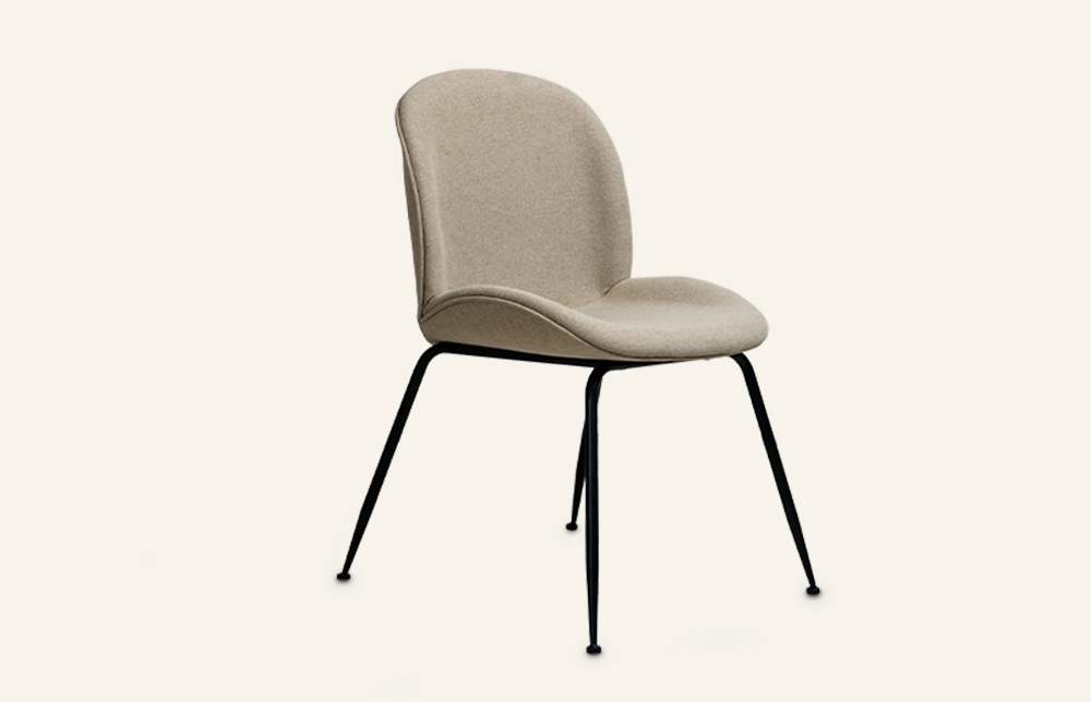 Minimalist Fabric Upholstered Dining Chair with Metal Legs CT1013 1