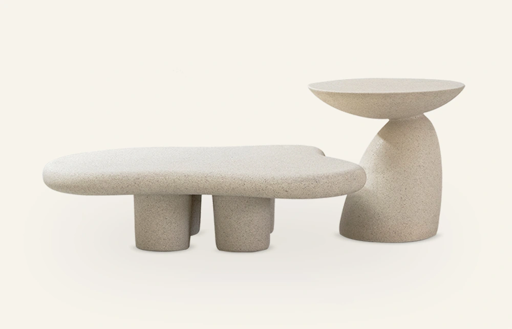 Lapis Fiberglass Coffe Side Table Set QY-C19 1