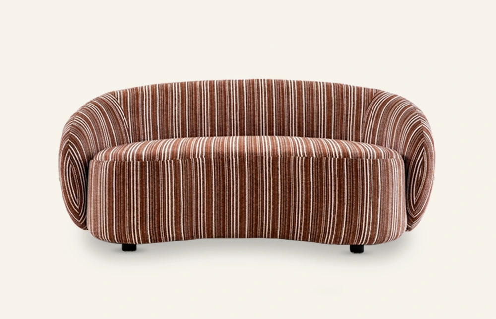 Двухместный изогнутый диван-кровать с обивкой в ​​гороховом цвете M221 1