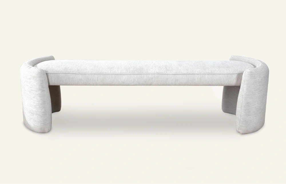 Nexus Minimalistische, weiß gepolsterte Schlafzimmerbank L708 1