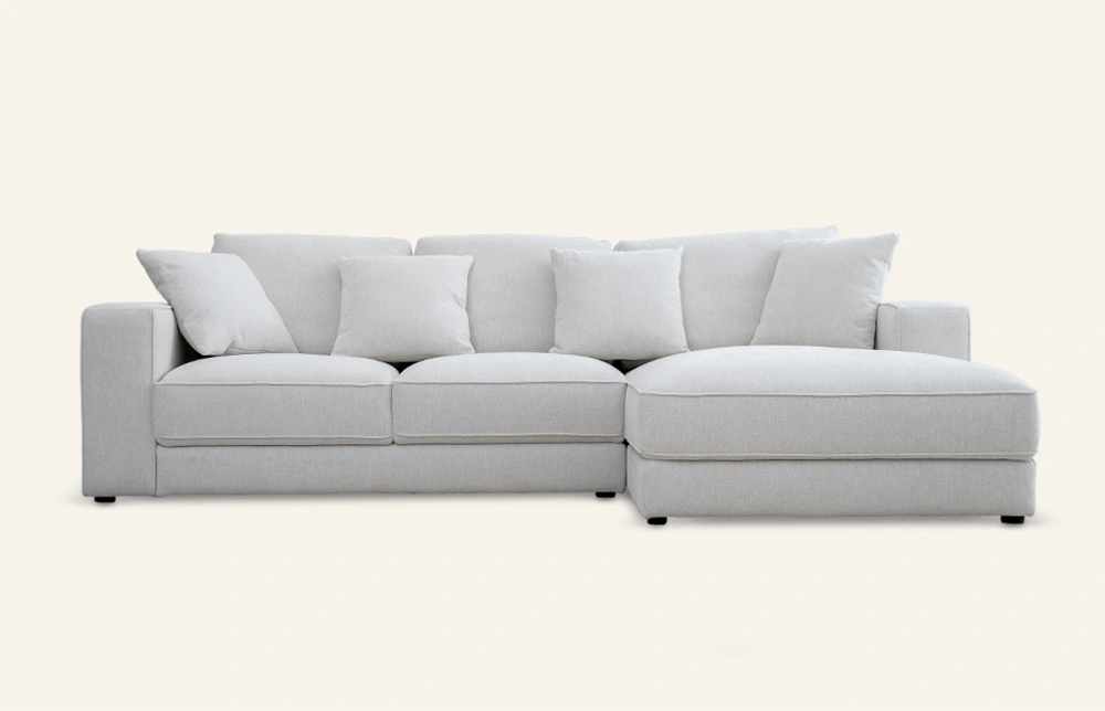 Sofá modular minimalista em formato de L Serif para sala de estar M157 1