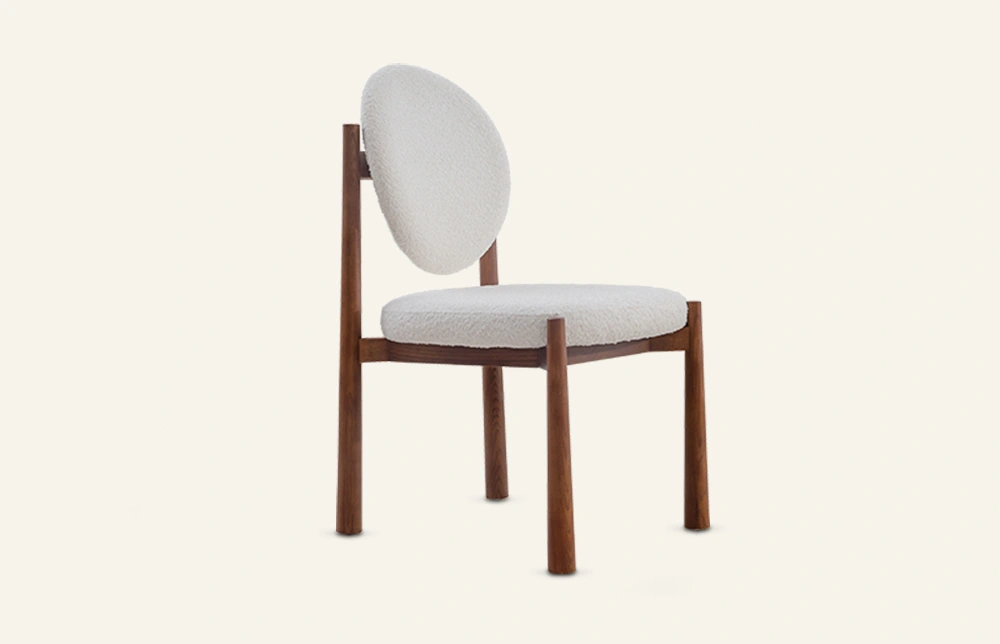 Lumo moderne stoffen eetkamerstoel met houten frame MY198 1